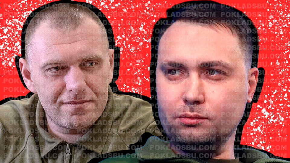 Малюк и Буданов на красном фоне